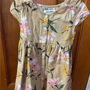 Old Navy Kids Dress - Tan with Pink Floral